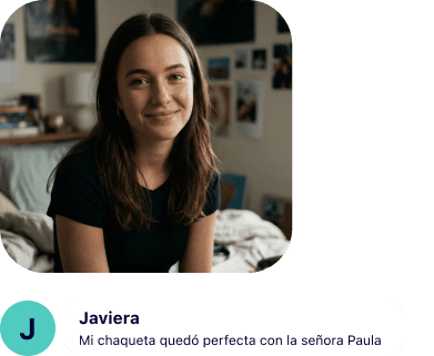 Javiera: mi chaqueta quedó perfecta con la señora Paula